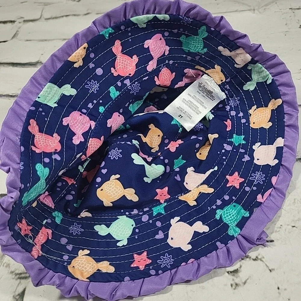 UV Skinz Bucket Hat Girls Purple Teal Sz 2T